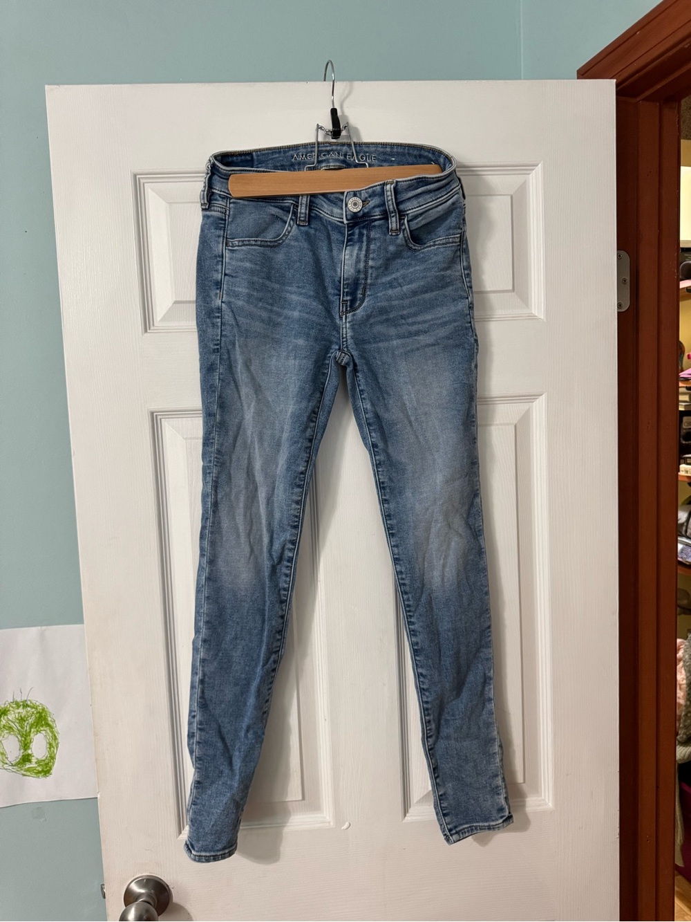 American Eagle Outfitters Faded Light Blue Skinny Jeggings